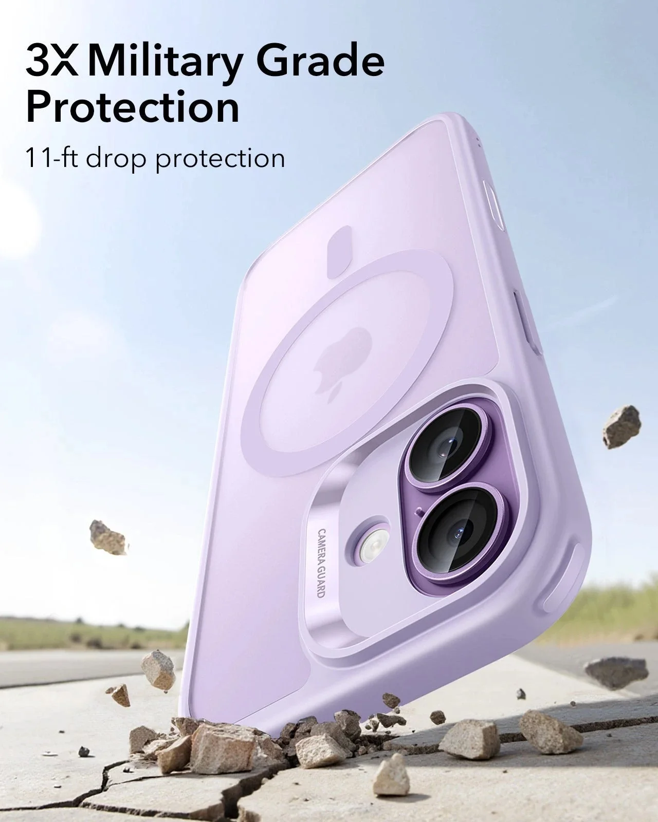 iPhone 17 Bundle Classic Hybrid Magnetic Case (Camera Control) and Armorite Screen Protector - Frosted Light Purple - Image 4
