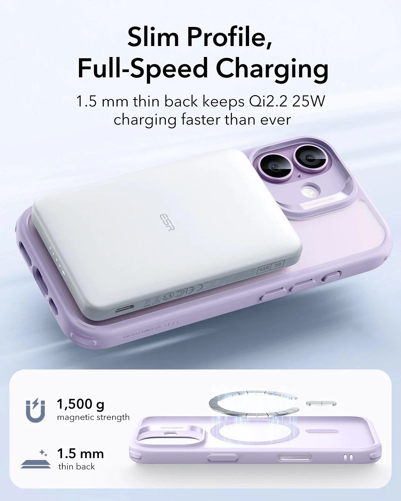 iPhone 17 Bundle Classic Hybrid Magnetic Case (Camera Control) and Armorite Screen Protector - Frosted Light Purple - Image 5