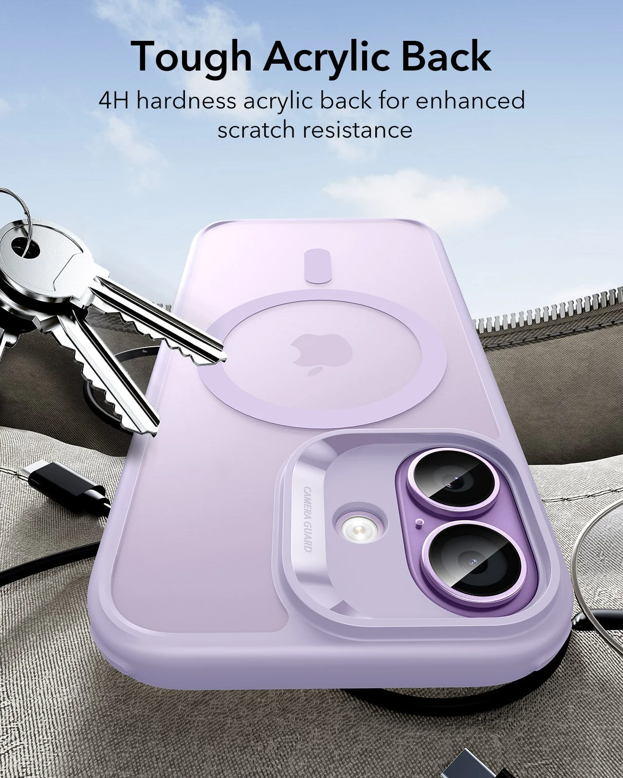 iPhone 17 Bundle Classic Hybrid Magnetic Case (Camera Control) and Armorite Screen Protector - Frosted Light Purple - Image 7