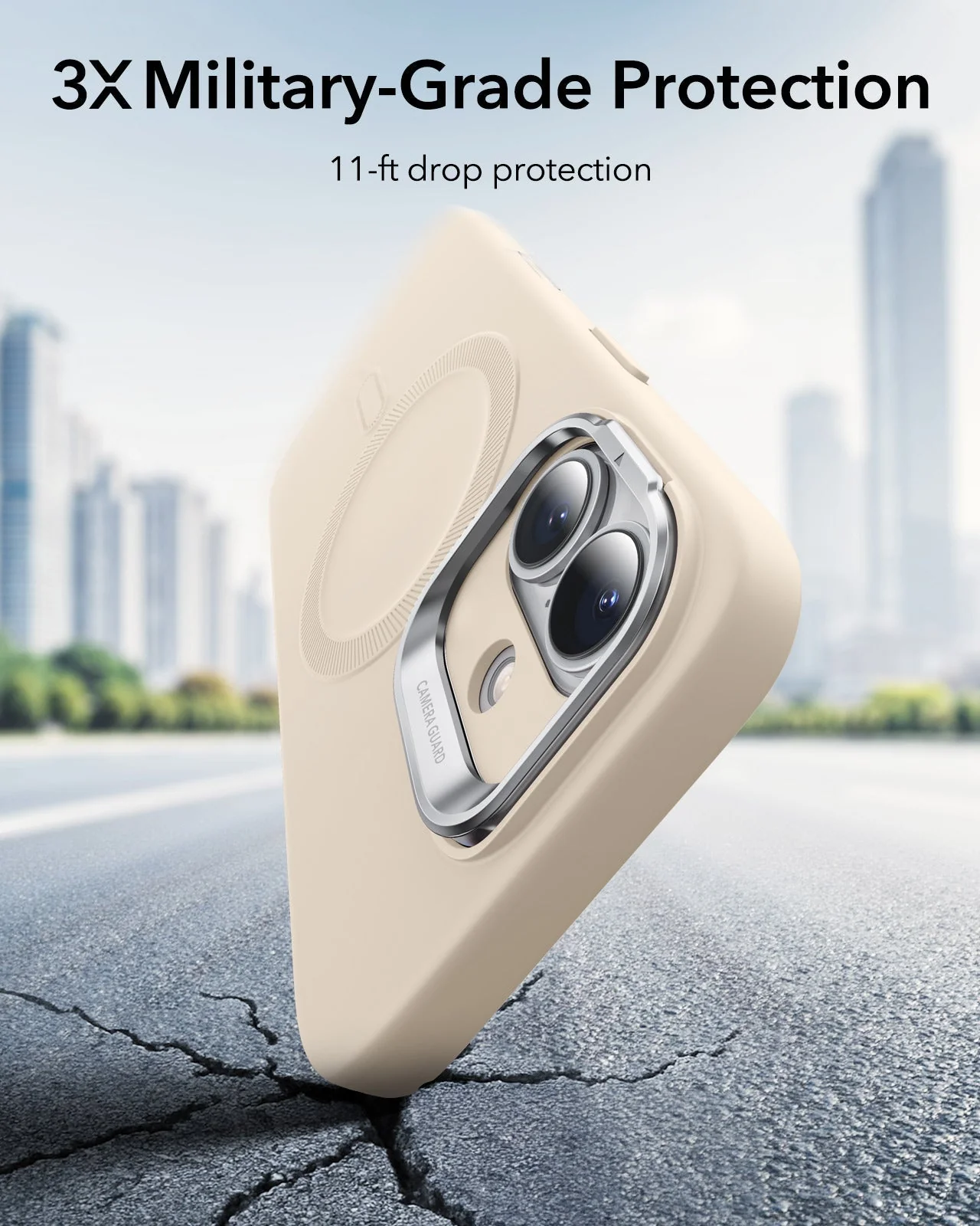 iPhone 17 Cloud Soft Magnetic Case (Camera Control, Stash Stand) - Light Tan - Image 5