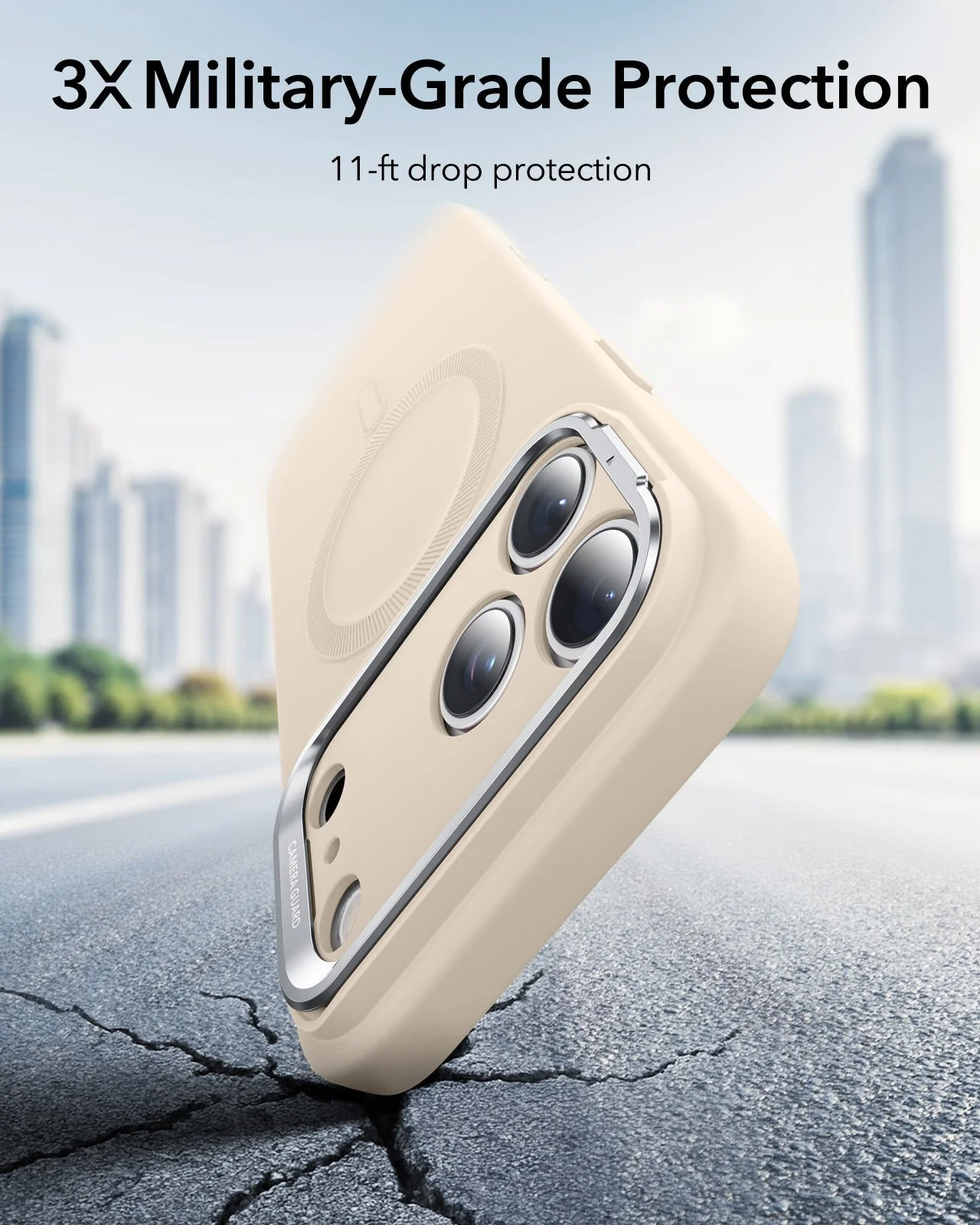 iPhone 17 Pro Max Bundle Cloud Soft Magnetic Case (Camera Control, Stash Stand) and Armorite Pro Screen Protector - Light Tan - Image 4