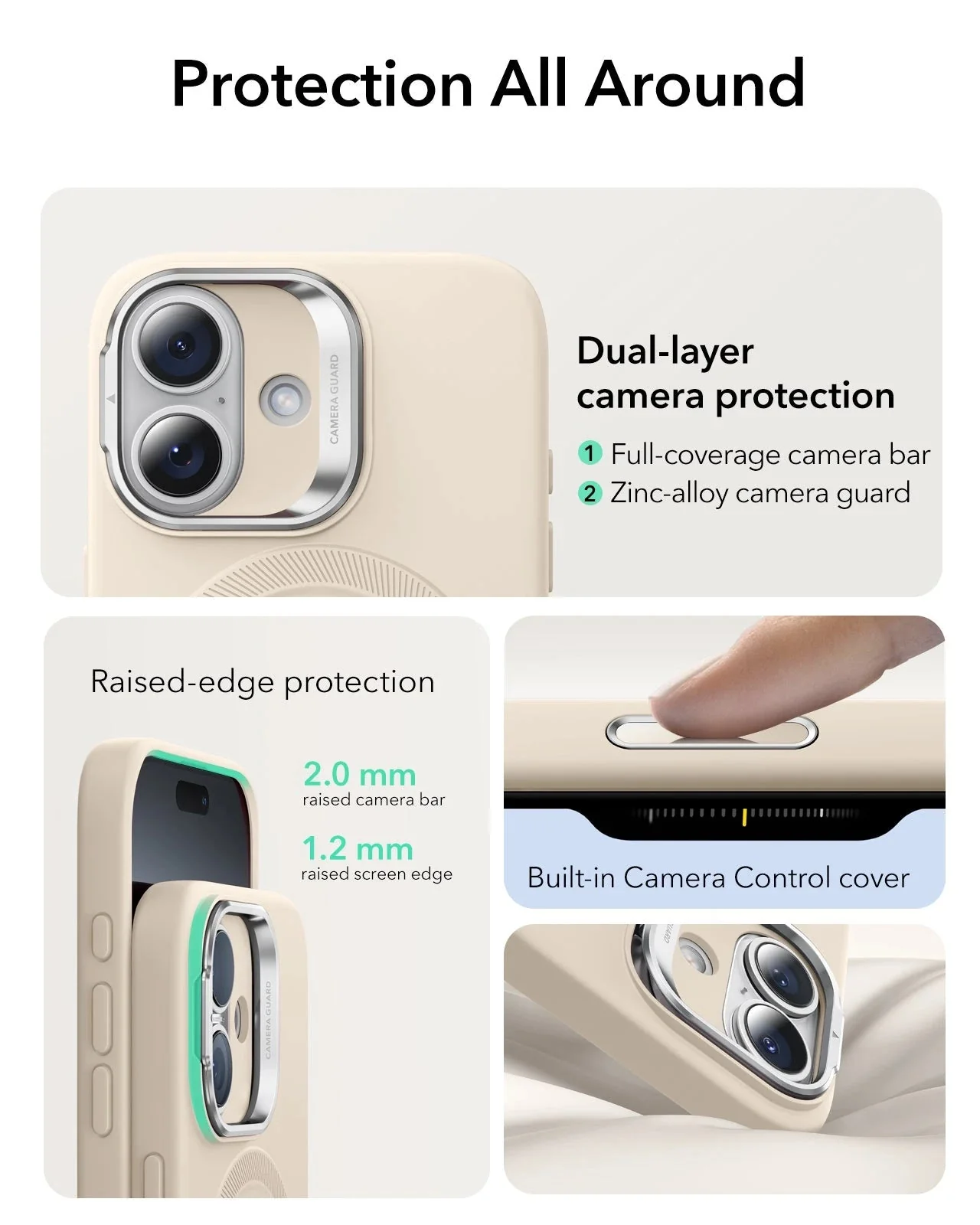 iPhone 17 Bundle Cloud Soft Magnetic Case (Stash Stand) and Armorite Pro Privacy Screen Protector - Light Tan - Image 3