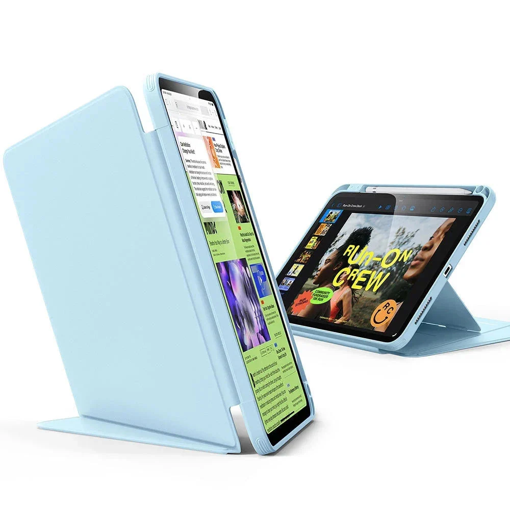 iPad 10th Gen Bundle Flip Magnetic Case with Geo Digital Pencil - Sky Blue - Image 3