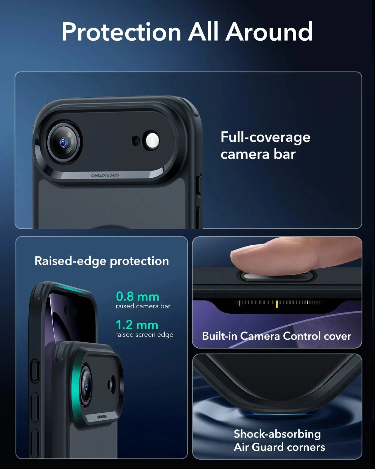 iPhone Air Classic Hybrid Magnetic Case (Camera Control) - Frosted Black - Image 3