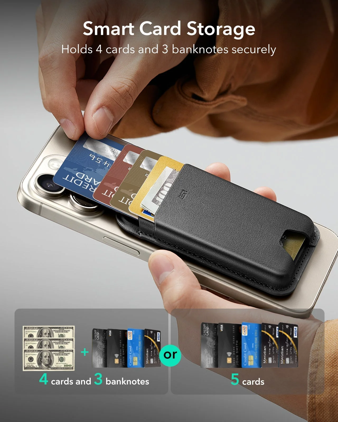 Magnetic Wallet Boost (HaloLock) - Brown - Image 3