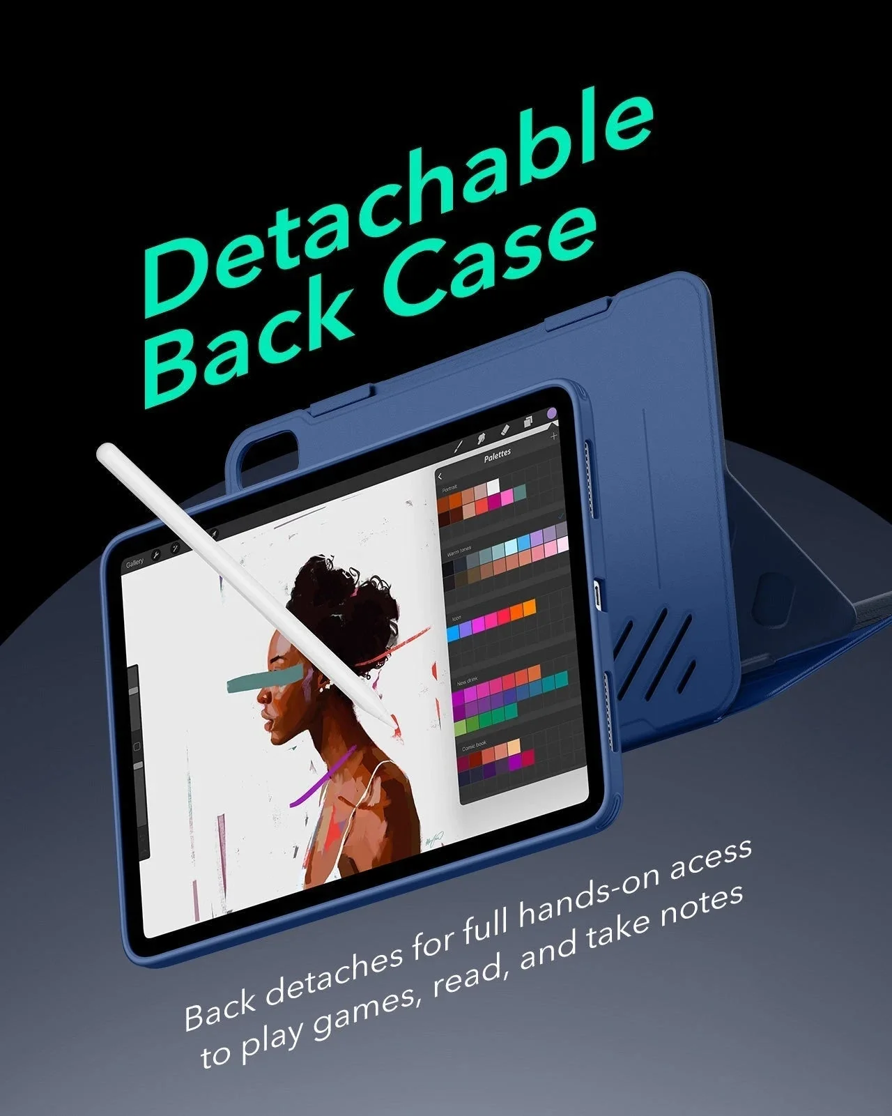 iPad Air 11" (M3) 2025 Bundle Shift Magnetic Case & Armorite® Protection - Navy Blue - Image 6