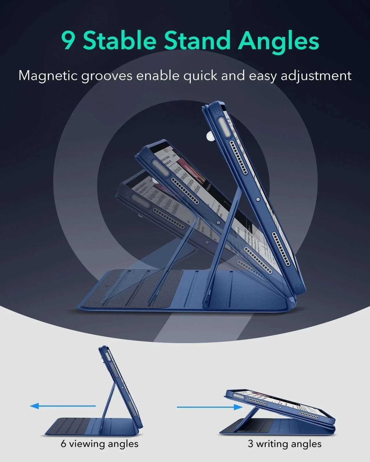iPad Air 11" (M3) 2025 Bundle Shift Magnetic Case & Armorite® Protection - Navy Blue - Image 7