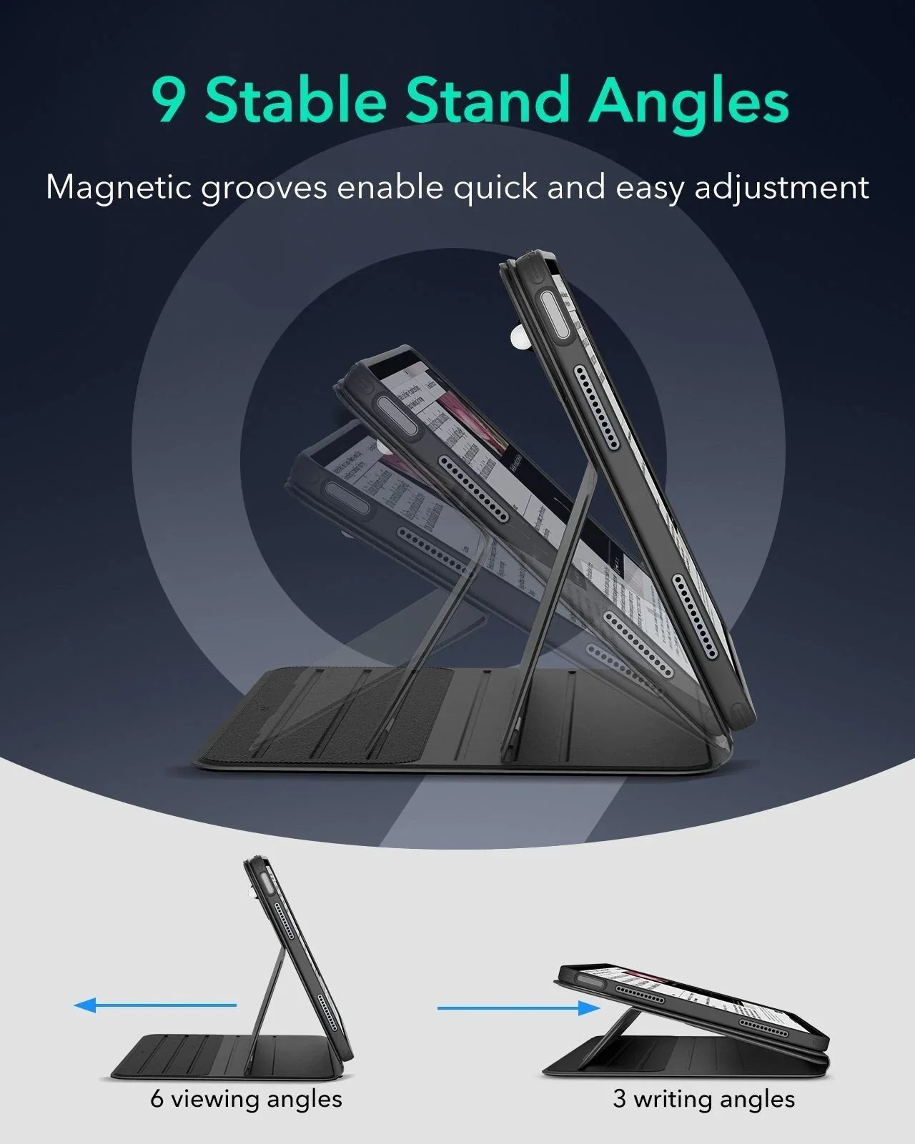 iPad Air 13" (M2) 2024 Bundle Shift Magnetic Case with Geo Digital Pencil  - Navy Blue - Image 8