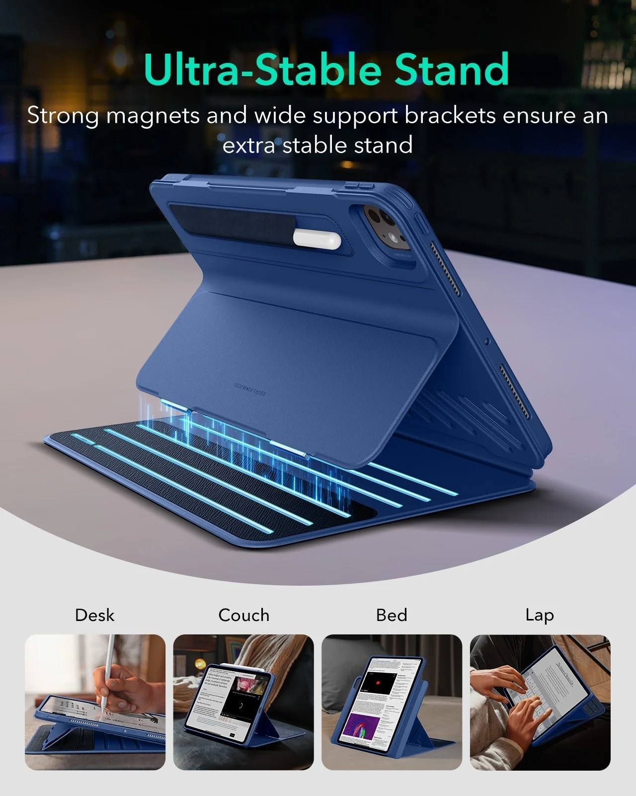 iPad Pro 13" (2025) Bundle Shift Magnetic Case & Armorite® Paper-Feel Protection - Navy Blue - Image 4