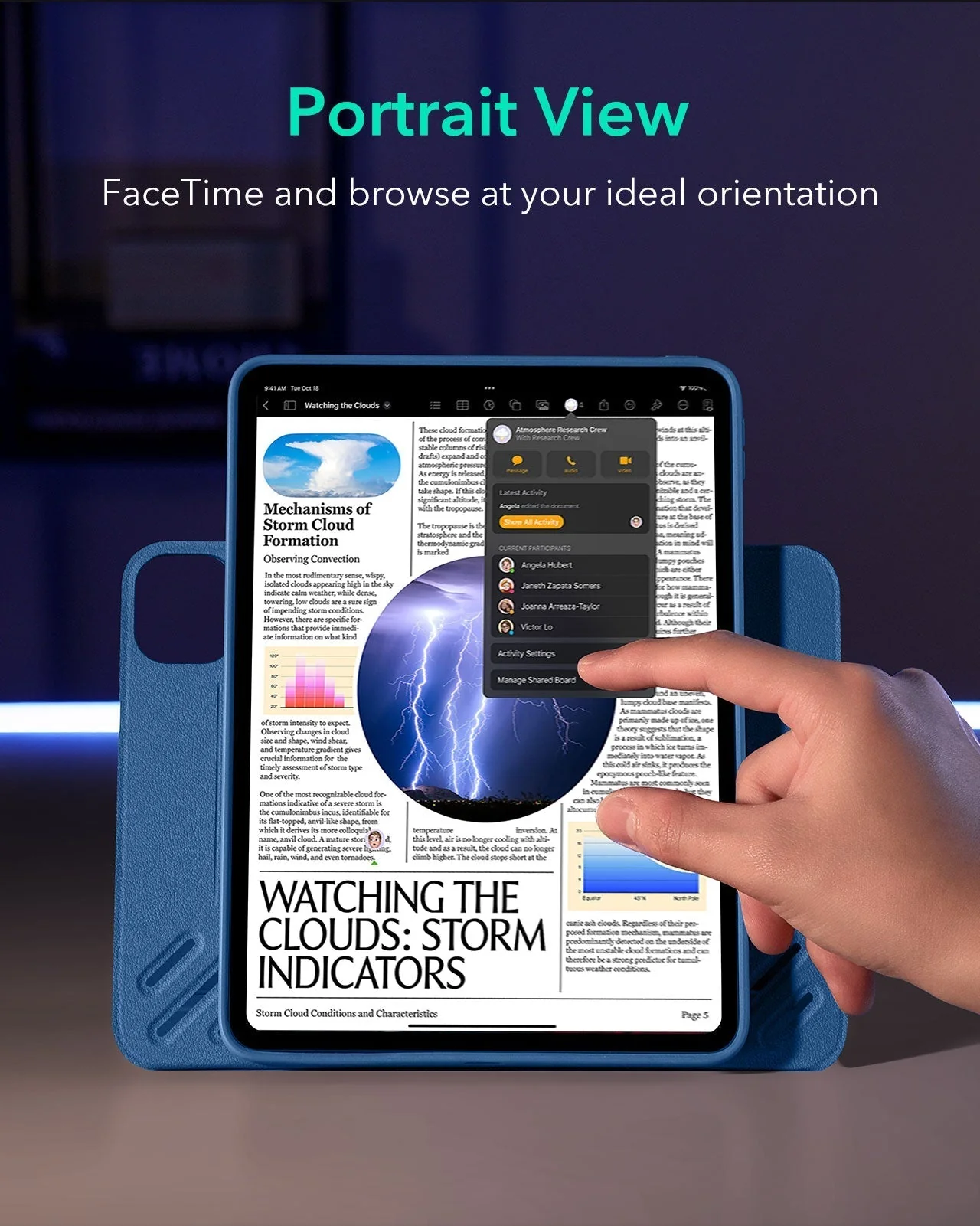iPad Pro 13" (2025) Bundle Shift Magnetic Case & Armorite® Paper-Feel Protection - Navy Blue - Image 5