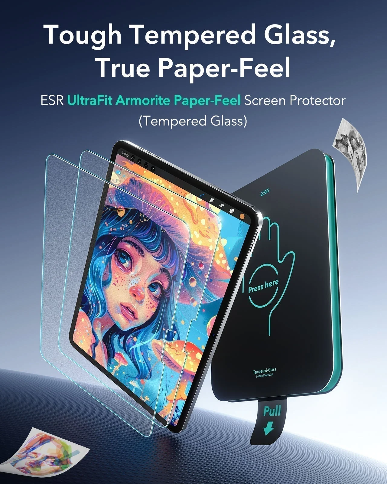 iPad Pro 13" (2025) Bundle Shift Magnetic Case & Armorite® Paper-Feel Protection - Navy Blue - Image 9