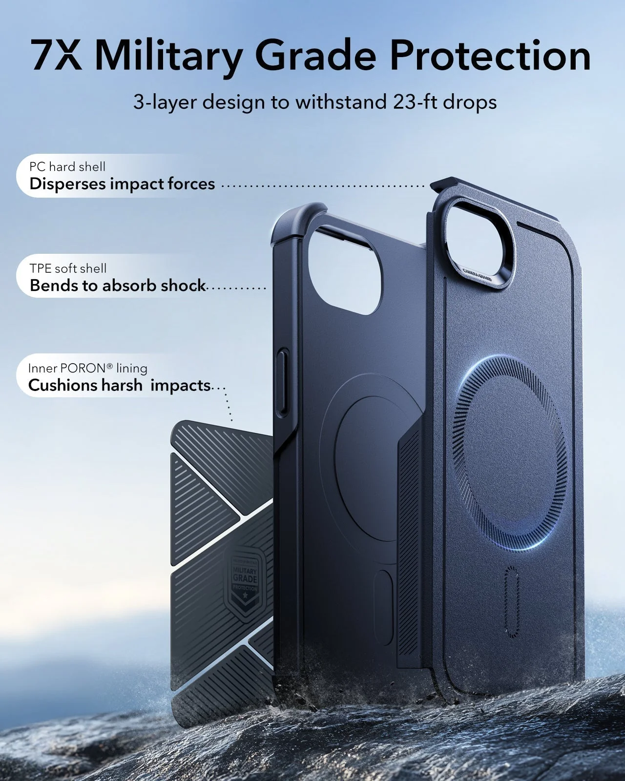 iPhone 17e Cyber Tough Magnetic Case - Navy Blue - Image 3