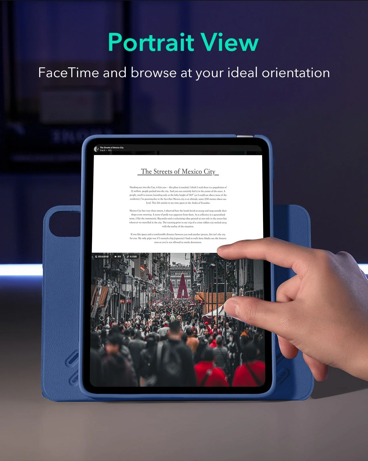 iPad 11" (A16) 2025 Bundle Shift Magnetic Case & Armorite® Paper-Feel Protection - Navy Blue - Image 5