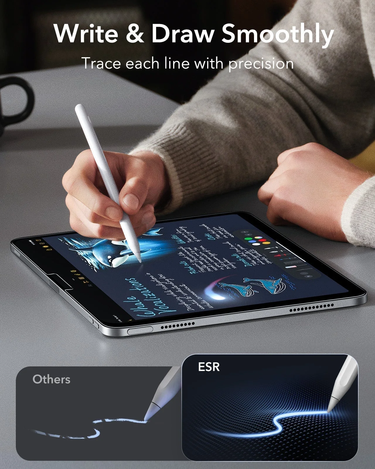 iPad Air 11" (M4) 2026 Bundle Shift Magnetic Case & Armorite® Paper-Feel Protection - Navy Blue - Image 10