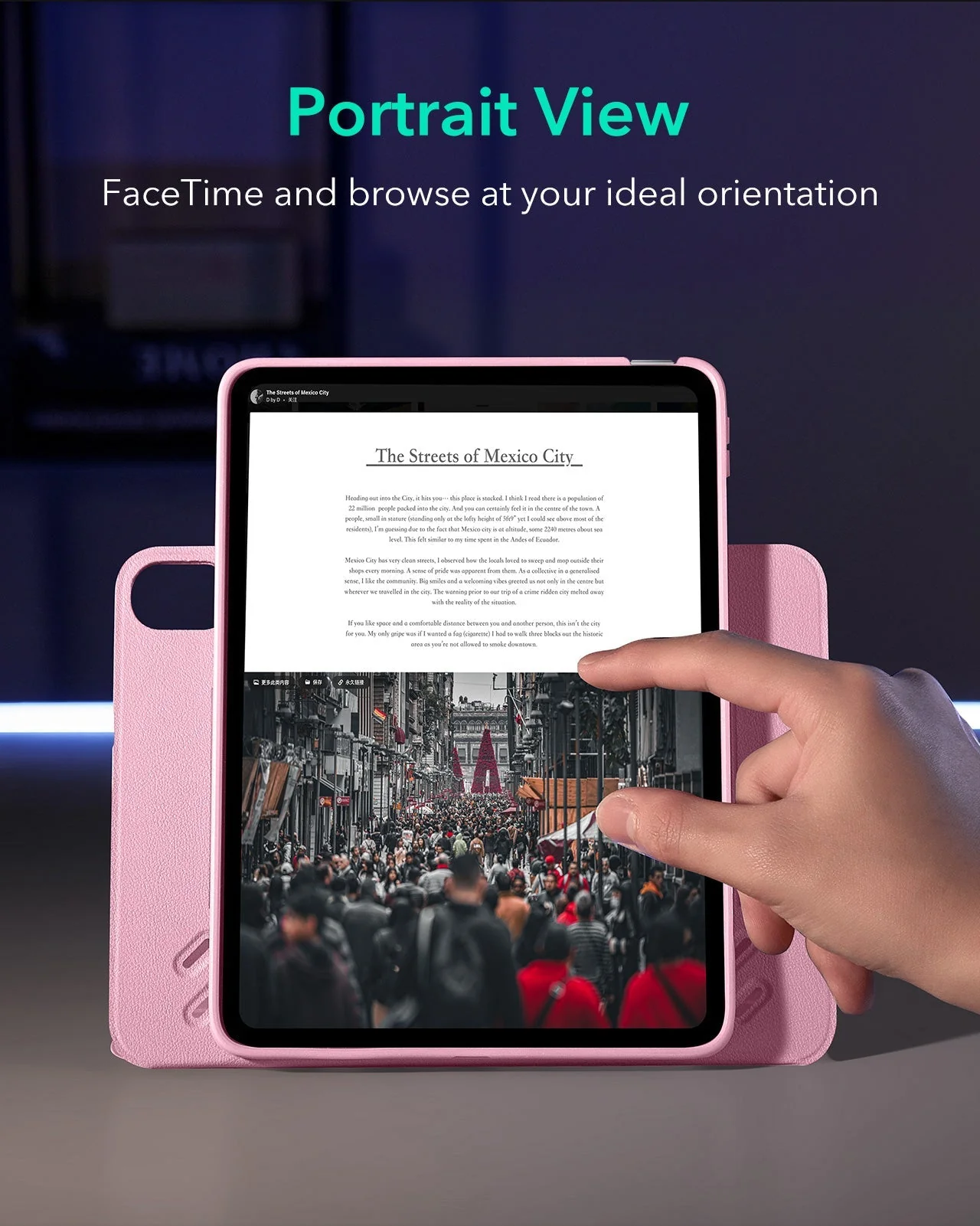 iPad 11" (A16) 2025 Bundle Shift Magnetic Case & Armorite® Paper-Feel Protection - Pink - Image 5