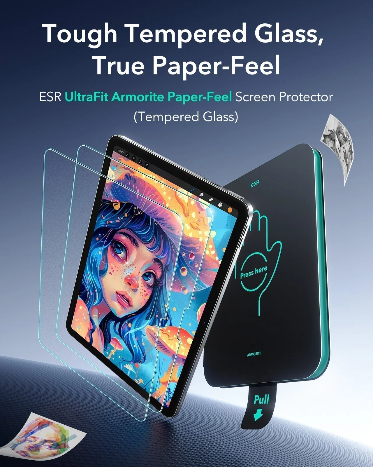 iPad 11" (A16) 2025 Bundle Shift Magnetic Case & Armorite® Paper-Feel Protection - Pink - Image 9