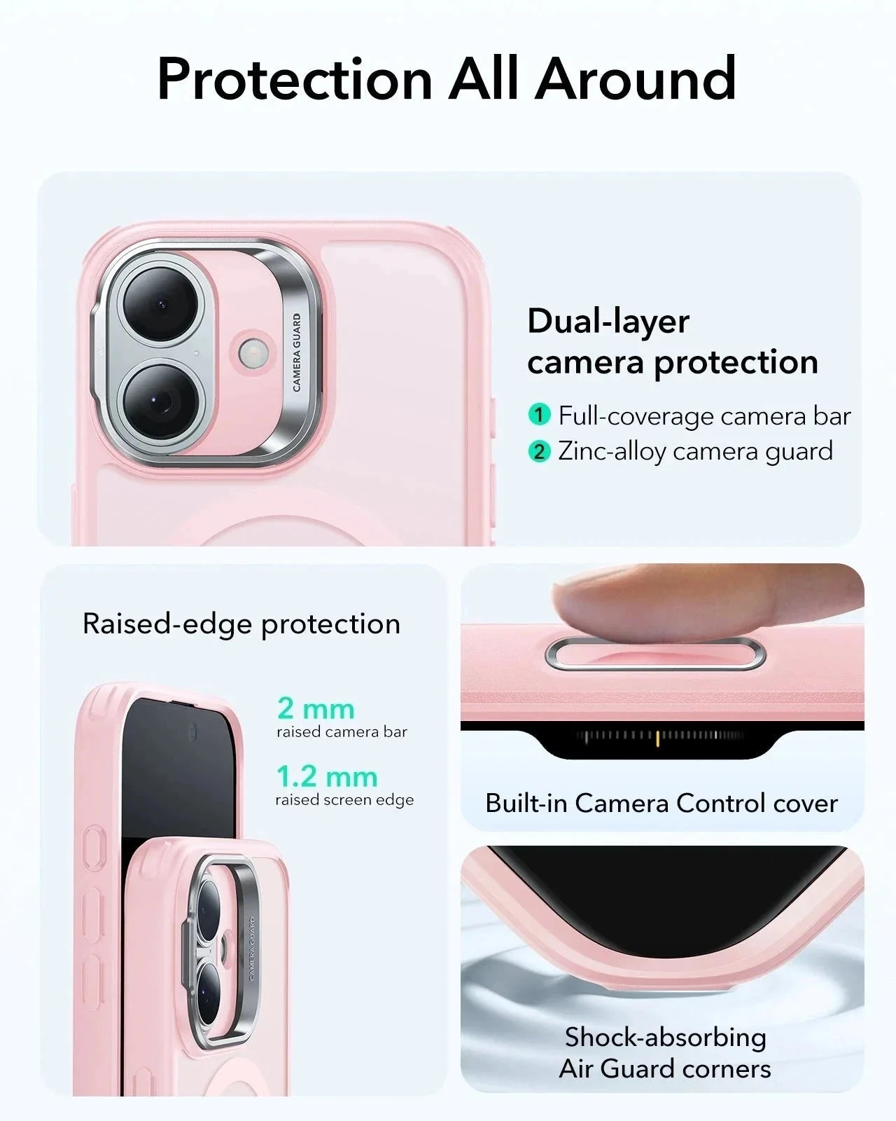 iPhone 17 Bundle Classic Hybrid Magnetic Case (Camera Control, Stash Stand) and Armorite Privacy Screen Protector - Frosted Bubblegum Pink - Image 4
