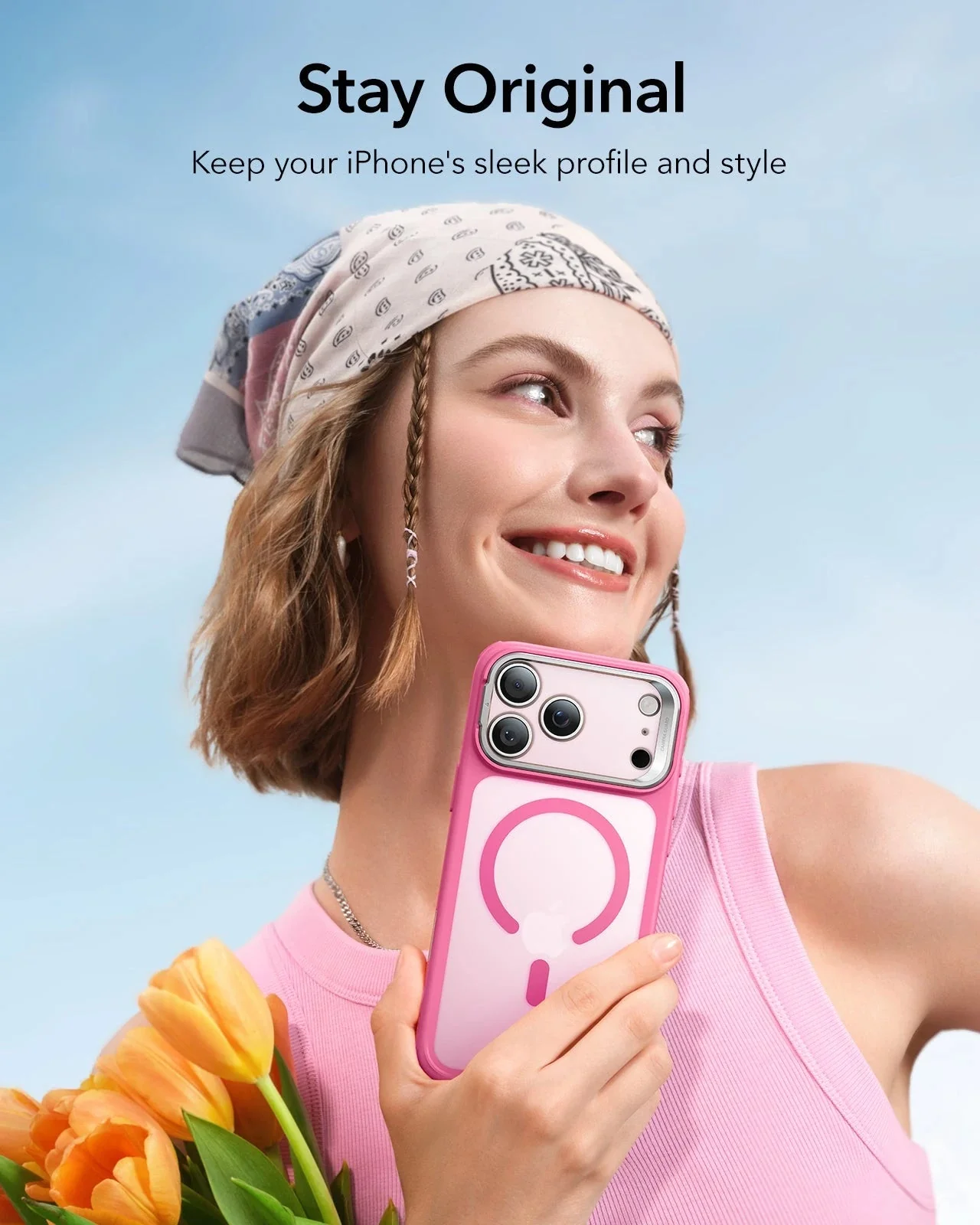 iPhone 17 Pro Classic Hybrid Magnetic Case (Camera Control, Stash Stand) - Frosted Pink - Image 8