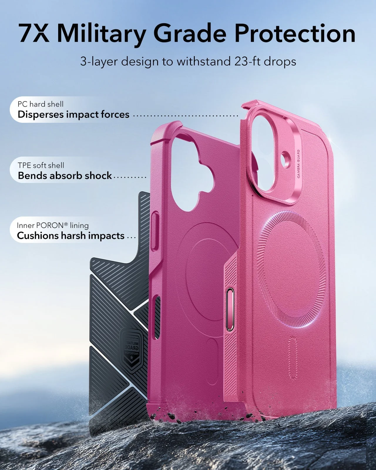 iPhone 17 Cyber Tough Magnetic Case (Camera Control) - Rosy Pink - Image 4