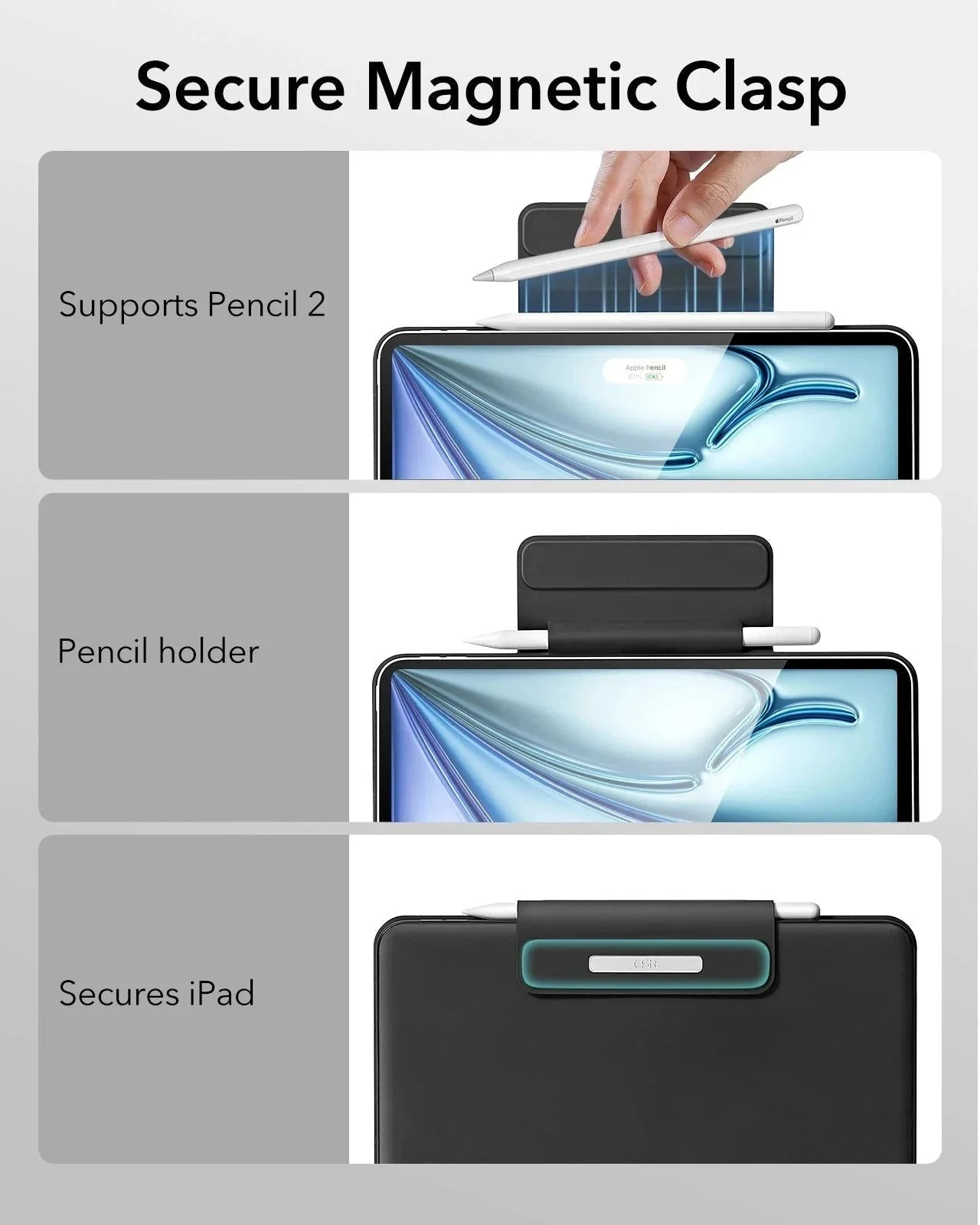 Pro 12.9" (2022) Rebound Magnetic Keyboard Case - UK Layout-Black - Image 8