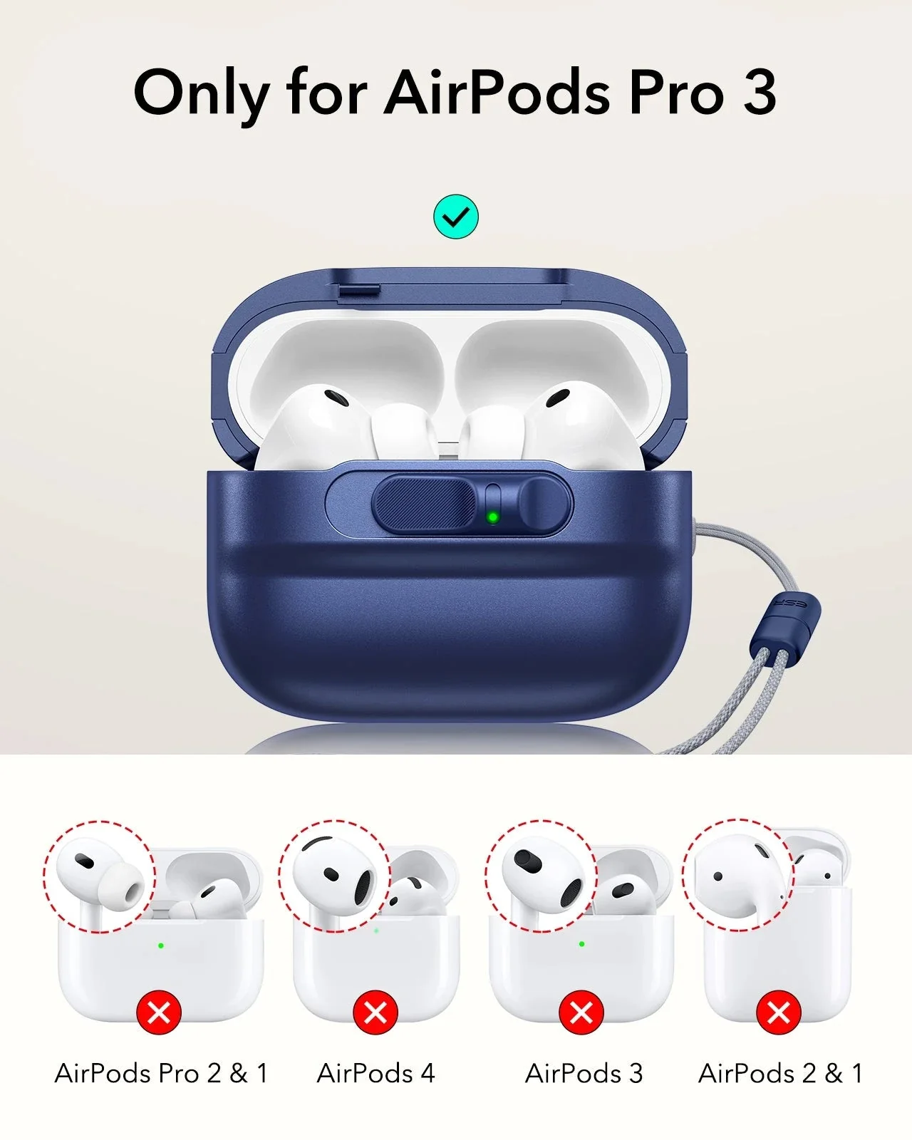 AirPods Pro 3 Pulse FlickLock Magnetic Case - Navy Blue - Image 2