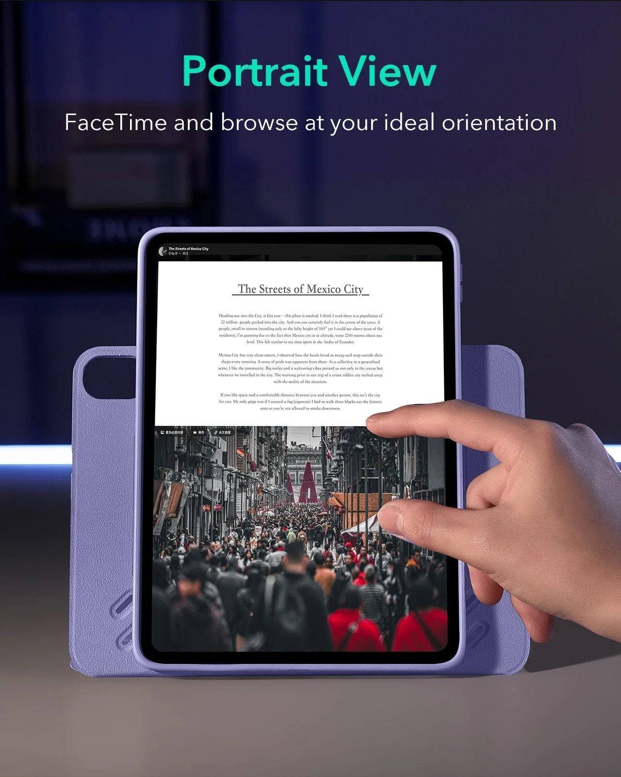 iPad Air 11" (M3) 2025 Bundle Shift Magnetic Case & Armorite® Paper-Feel Protection - Purple - Image 6