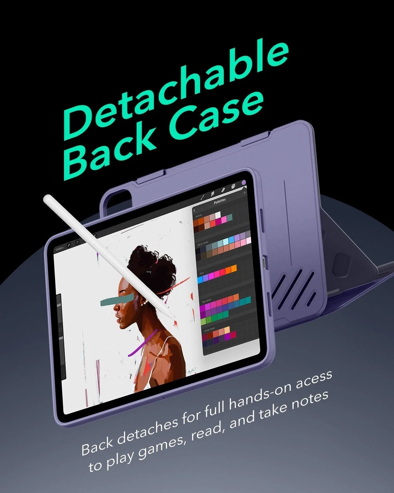 iPad Pro 13" (2025) Bundle Shift Magnetic Case & Armorite® Paper-Feel Protection - Purple - Image 6