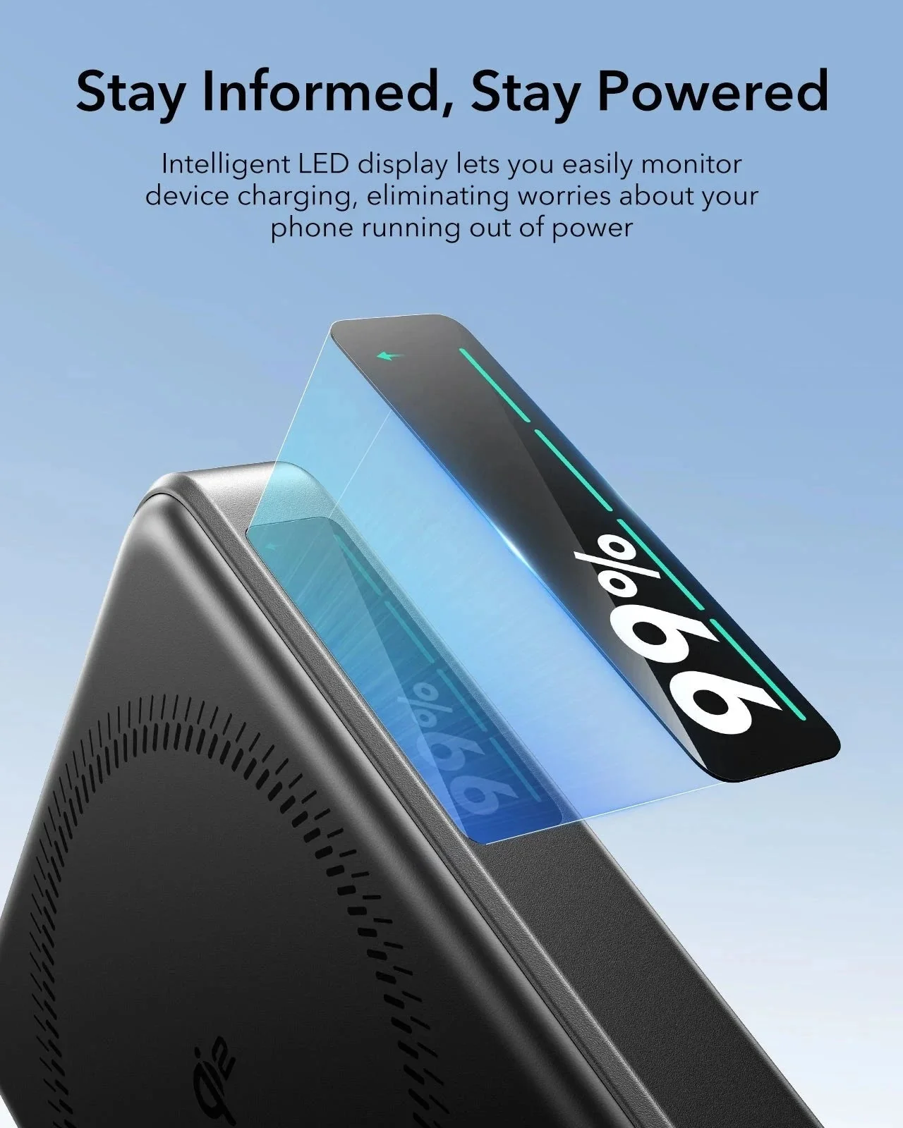 HaloLock MagSlim Wireless Power Bank (15W, 10,000 mAh, Kickstand) - Black - Image 5