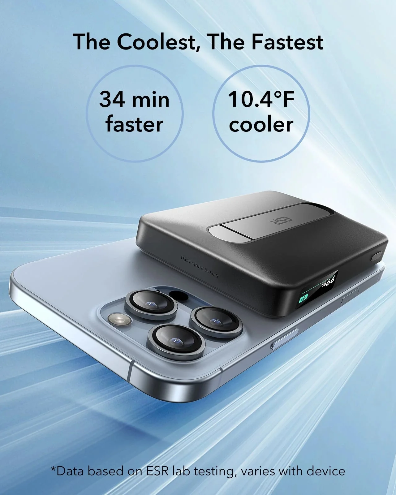 HaloLock MagSlim Wireless Power Bank (15W, 10,000 mAh, Kickstand) - White - Image 2