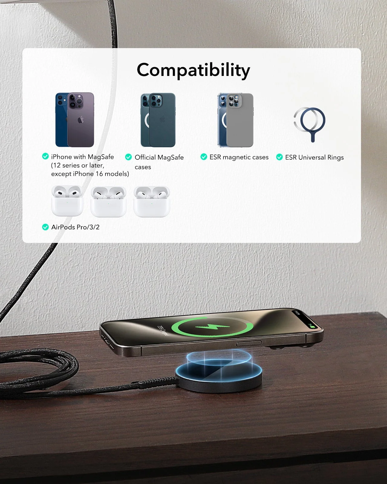 Magnetic Charging Pad (15W) - Silver - 2 Sets - Image 7