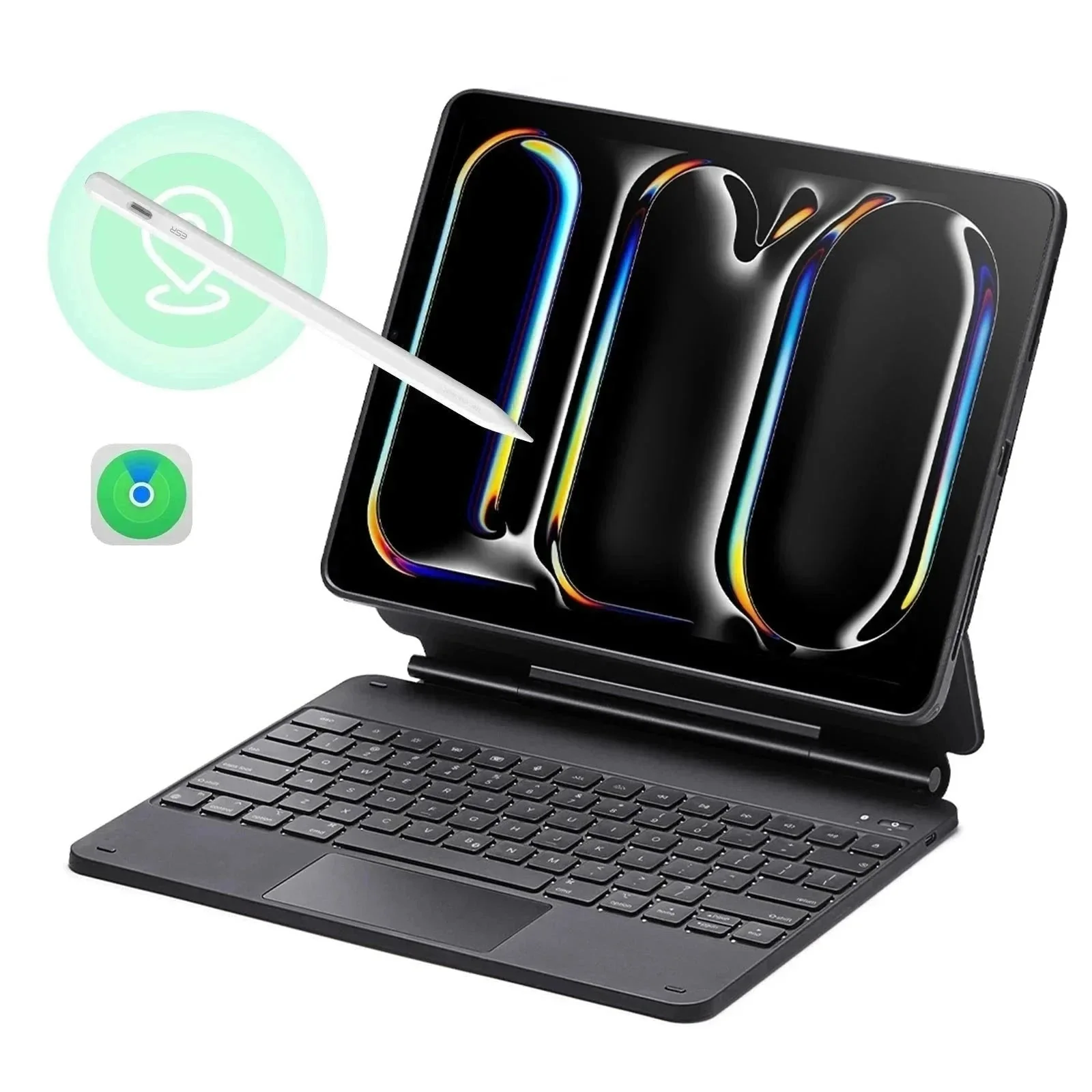 iPad Pro 13ʺ (2025) Rebound Magnetic Keyboard Case 360 Pencil Bundle - UK Layout-Black