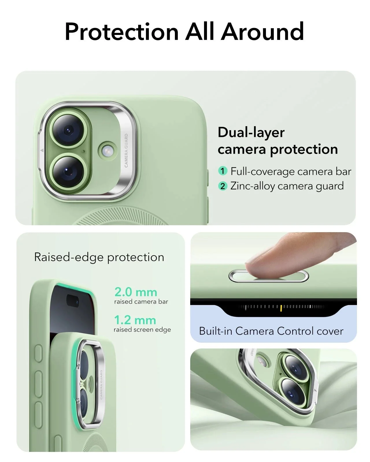 iPhone 17 Bundle Cloud Soft Magnetic Case (Stash Stand) and Armorite Pro Privacy Screen Protector - Sage Green - Image 3