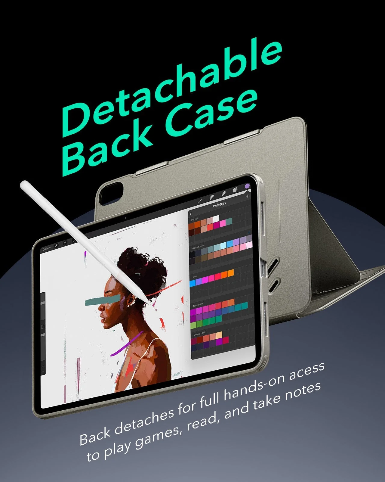 iPad 11" (A16) 2025 Bundle Shift Magnetic Case & Armorite® Protection - Titanium - Image 6
