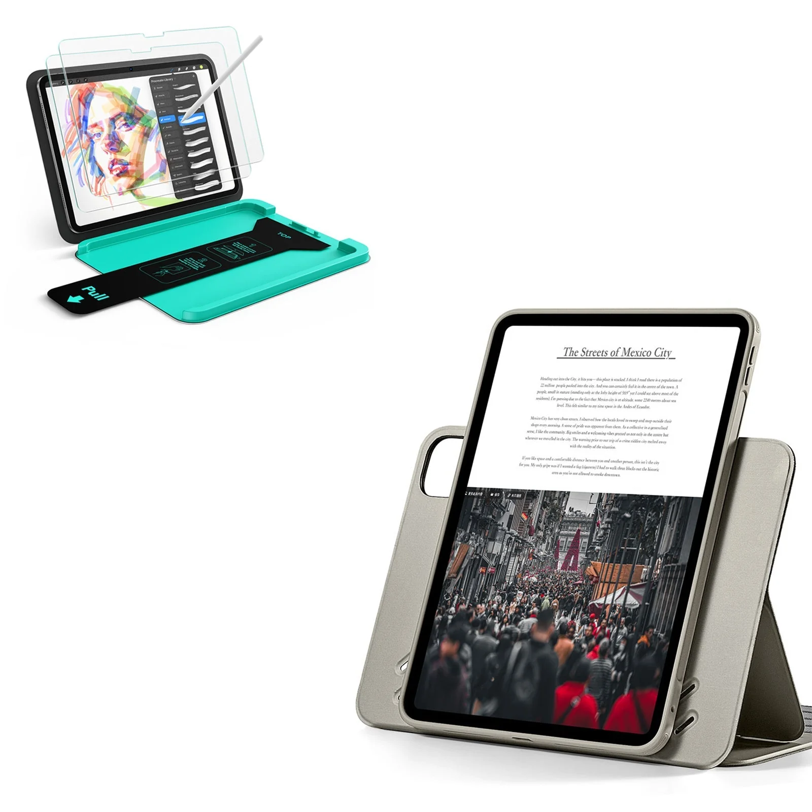 iPad Pro 13" (2025) Bundle Shift Magnetic Case & Armorite® Paper-Feel Protection - Titanium