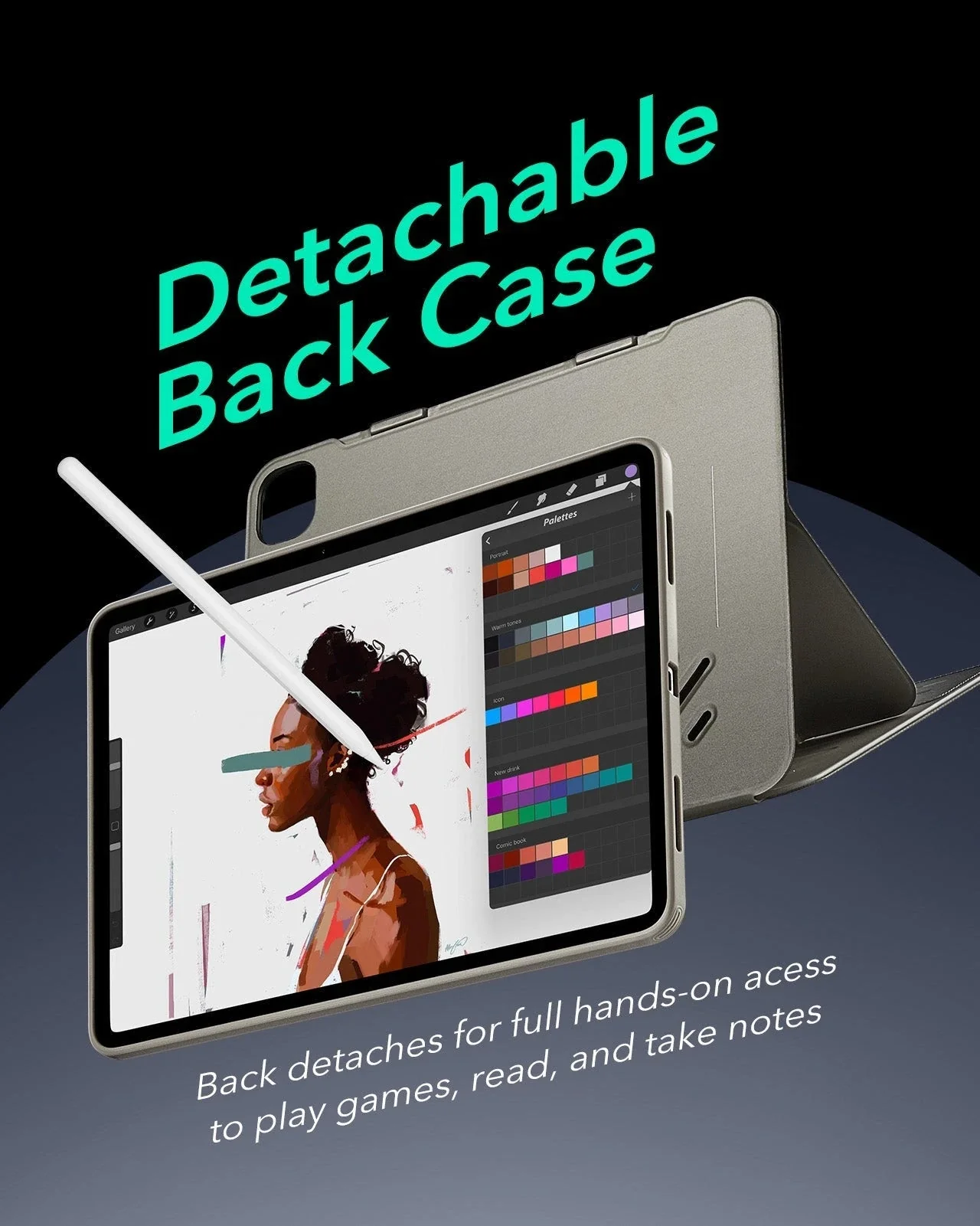 iPad Pro 13" (2025) Bundle Shift Magnetic Case & Armorite® Paper-Feel Protection - Titanium - Image 6
