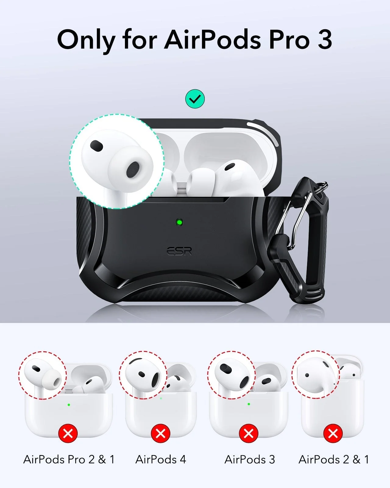 25W CryoBoost 3-in-1 Magnetic Charger (Qi2) and AirPods Pro 3 Cyber Tough Case Bundle - US Plug–White - Image 11