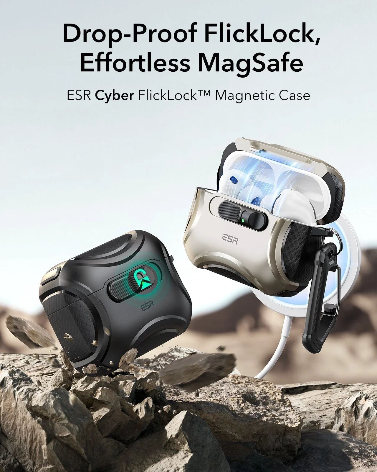 25W CryoBoost 3-in-1 Magnetic Charger (Qi2) and AirPods Pro 3 Pulse FlickLock Case Bundle - US Plug–White - Image 12
